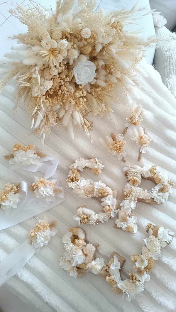 Bouquet de fleur Mariage blanc crème – Image 5