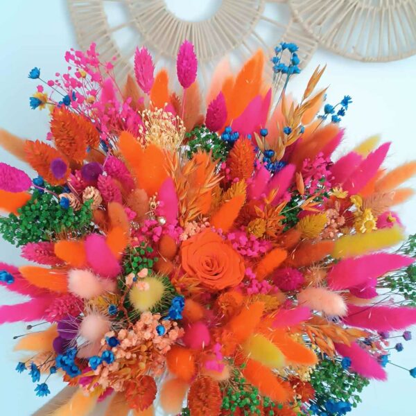 bouquet de fleur séchées multicolore