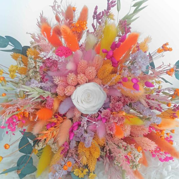 bouquet de fleurs séchées coloré pastel