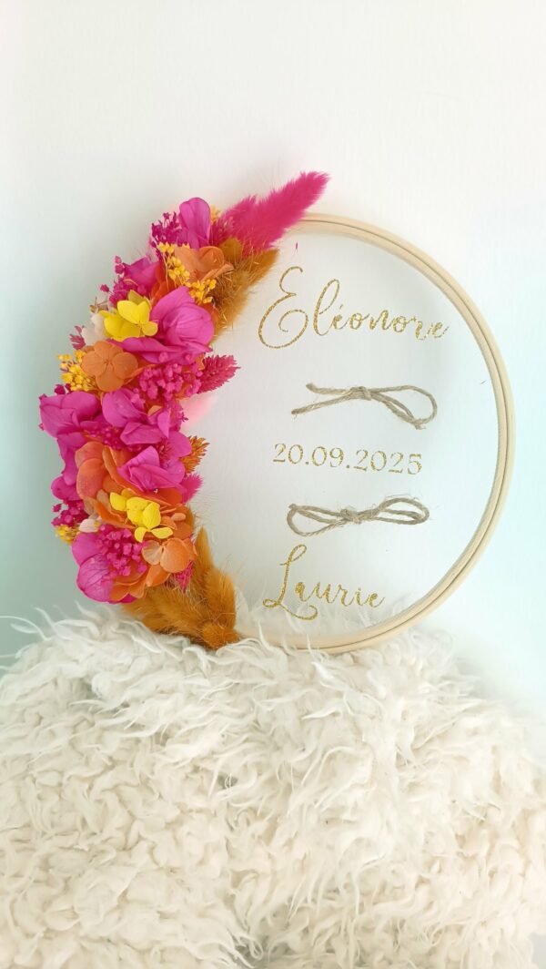 Porte alliance fuchsia rose terracotta et jaune- tissu transparent – Image 2