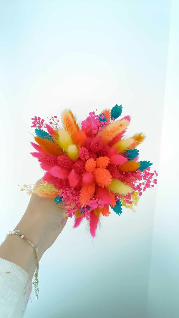 Mini bouquet en fleurs séchées pour enfant et demoiselle d'honneur coloré – Image 3