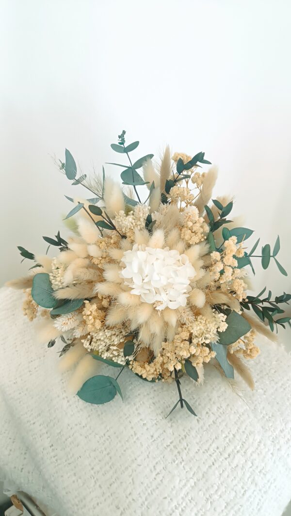 bouquet de mariée en fleurs séchées avec roses éternelles - bouquet de mariée