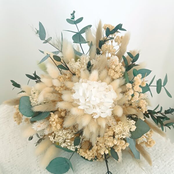 bouquet de mariée en fleurs séchées avec roses éternelles - bouquet de mariée