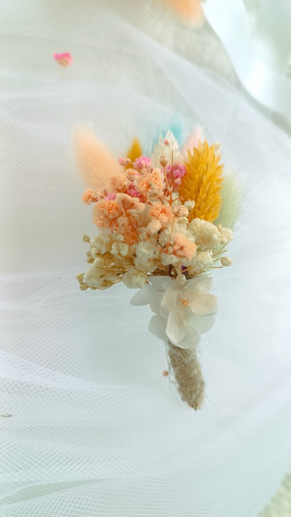 boutonnière en fleurs séchées homme et enfant pour mariage