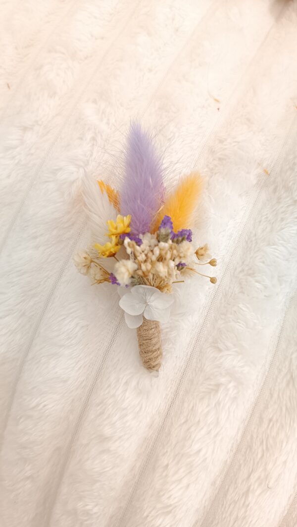 boutonnière mariage pour homme et témoin en fleurs séchées