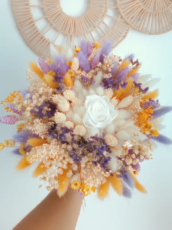 bouquet de mariage en fleurs séchées bohême