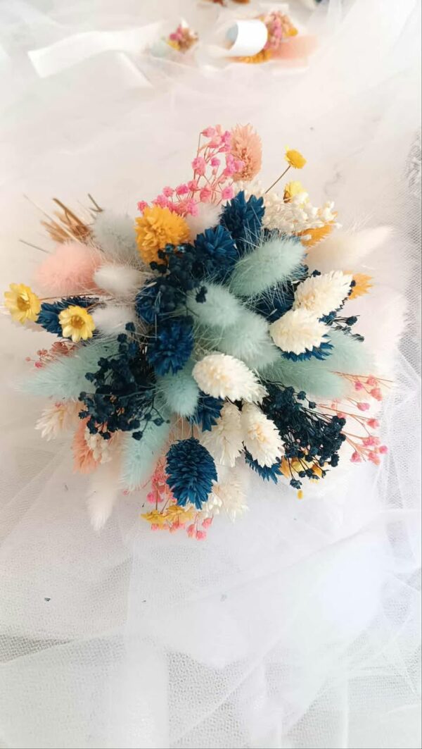 mini bouquet de fleurs séchées pour mariage - accessoire demoiselle d'honneur et enfant pour mariage