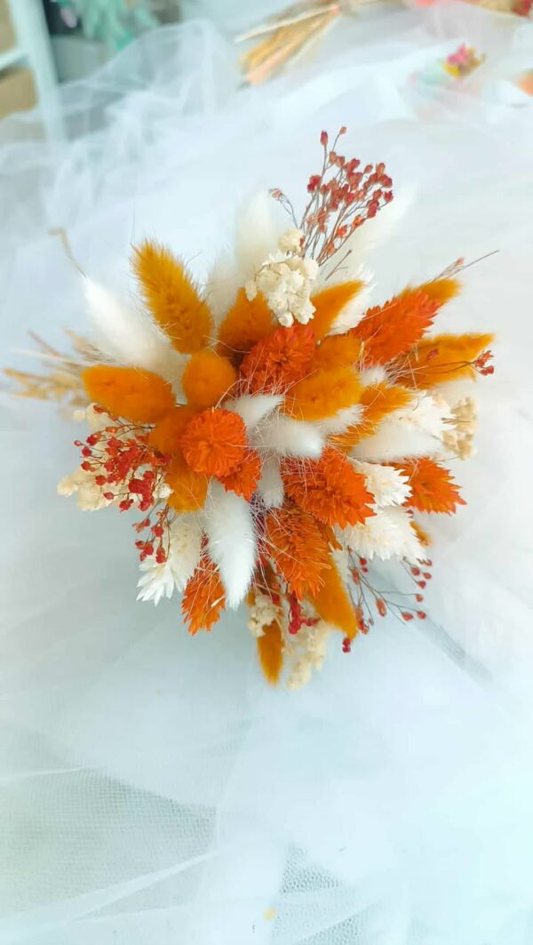 mini bouquet de fleurs séchées pour mariage - accessoire demoiselle d'honneur et enfant pour mariage