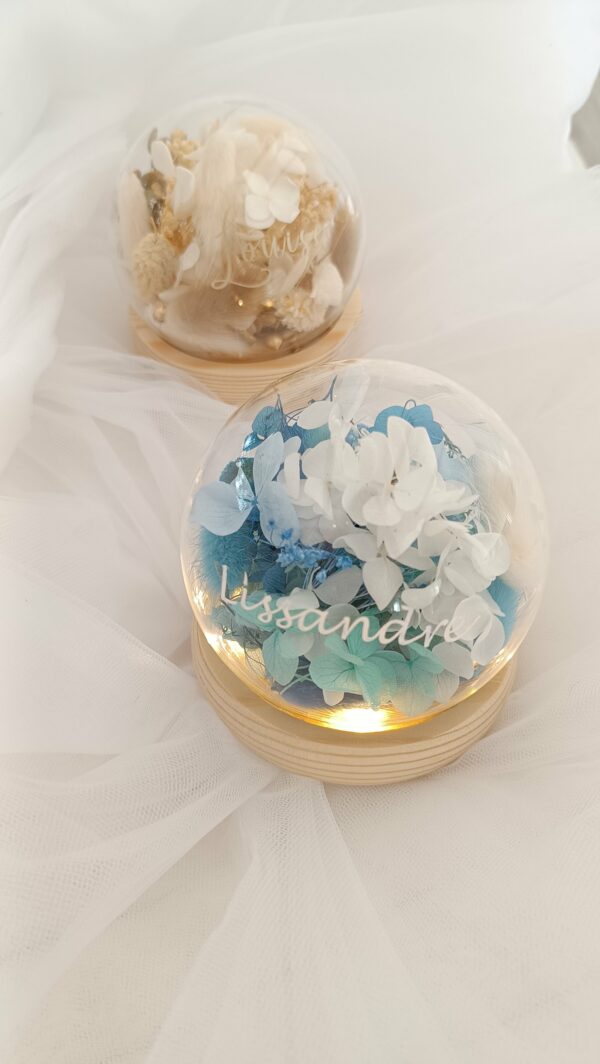 Veilleuse enfant bébé - La dormeuse lumineuse en fleurs séchées rose – Image 10
