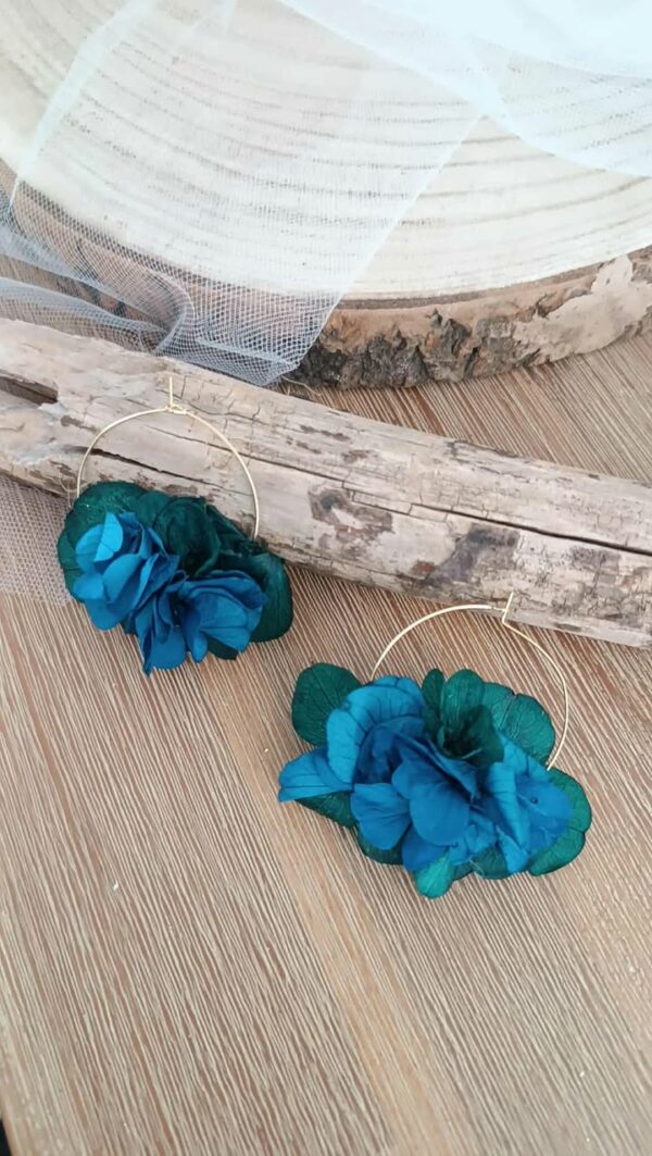 boucles d'oreilles en fleurs séchées pour offrir ou boucles d'oreilles en acier inoxydable - bijoux créole
