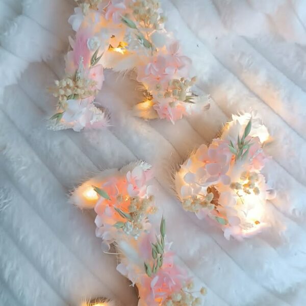 Lettre fleurie pack fleurie mariage blanc et rose