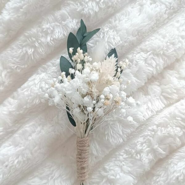 boutonnière en fleurs séchées pour mariage marié et témoin pour costume - fait main - création en fleur séchées