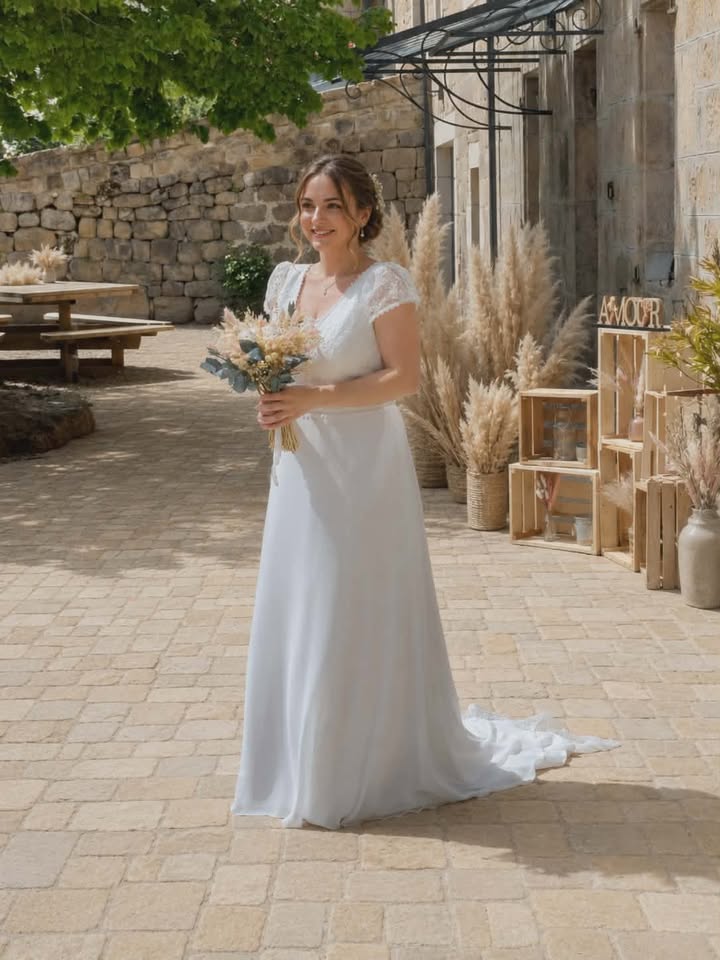 bouquet de mariée en fleurs séchées pour mariage.