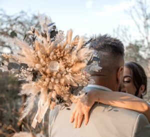mariage bohême en fleurs séchées