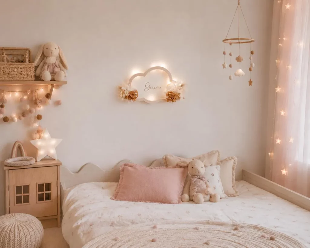 couronne fleur séchées avec prénom décoration chambre enfant cadeau idéal pour noel anniversaire
